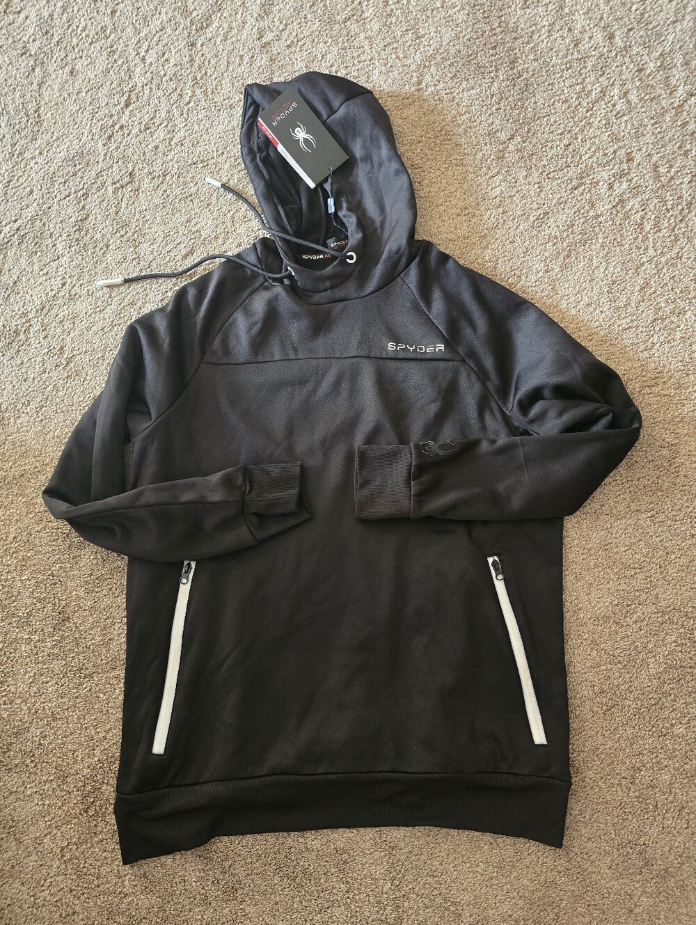 Spyder Mens XL Hoodie Brand New With Tags Black